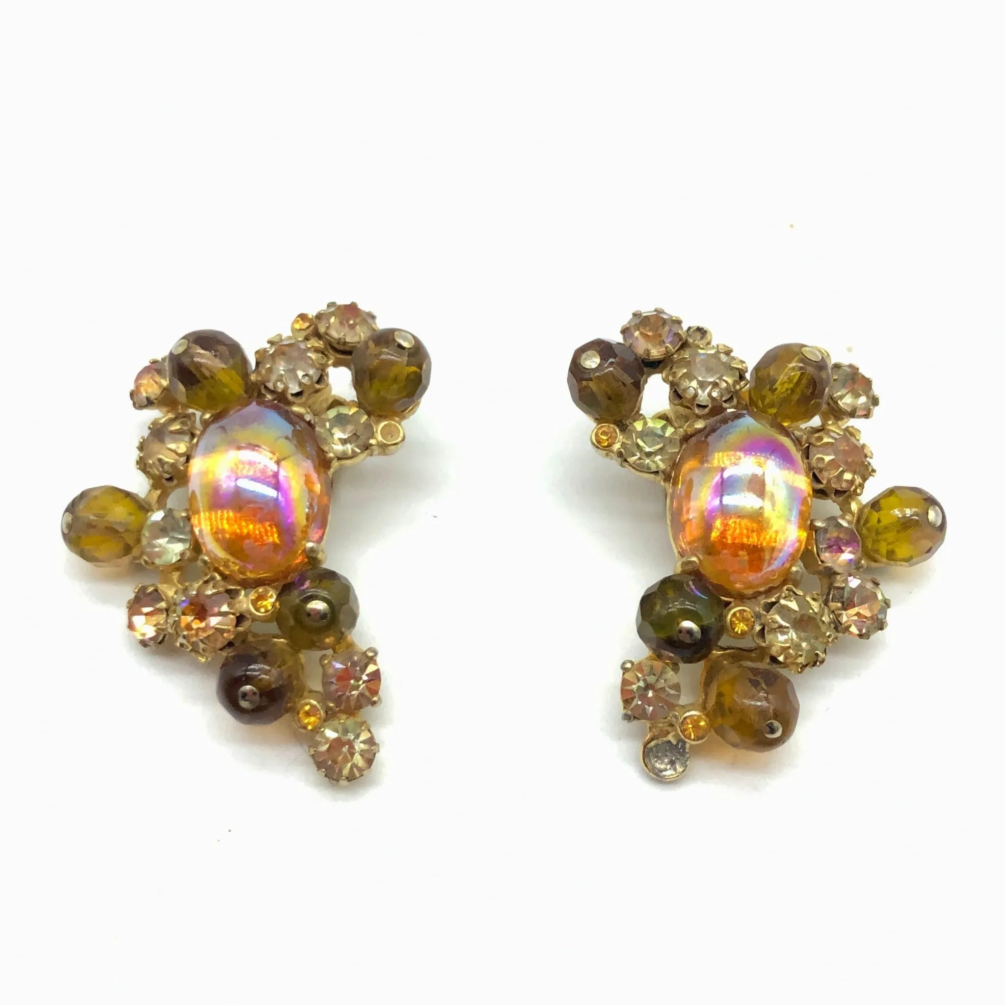 Schiaparelli Amber Pin and Earring Set
