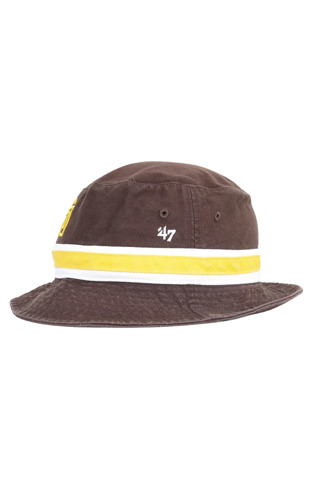 SD Padres Brown Striped Bucket Hat by 47 Brand