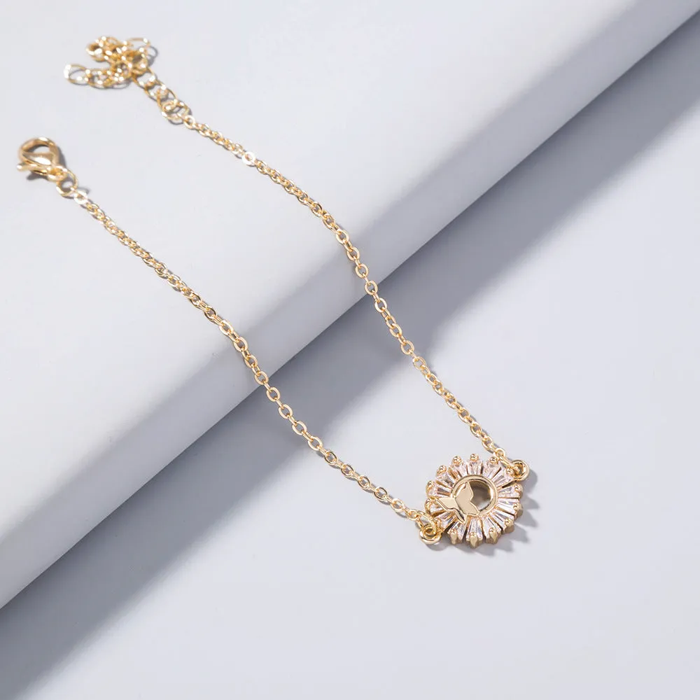 Sea Of Love Butterfly Round Zircon Bracelet