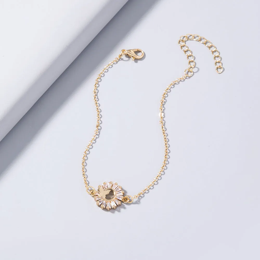 Sea Of Love Butterfly Round Zircon Bracelet