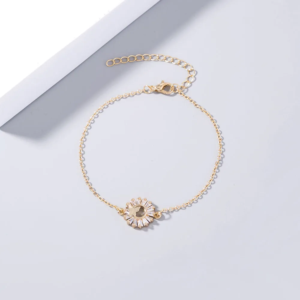 Sea Of Love Butterfly Round Zircon Bracelet