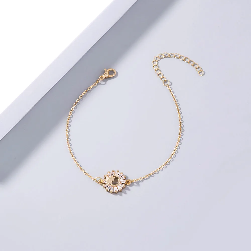 Sea Of Love Butterfly Round Zircon Bracelet