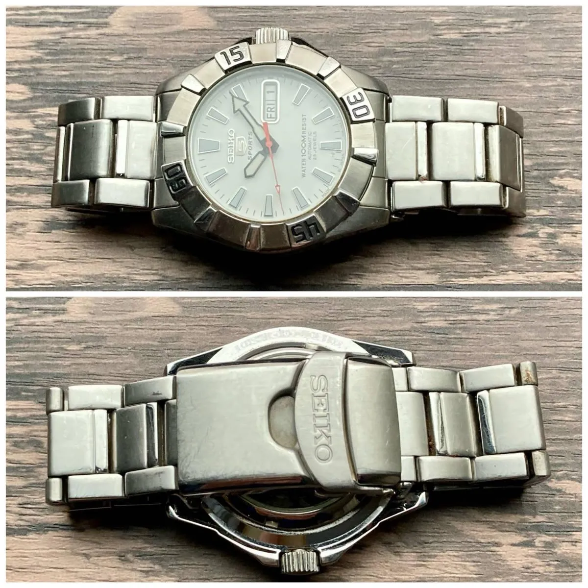 Seiko Watch Five Sports Automatic Men's Day Date 42mm Vintage Wristwatch Male