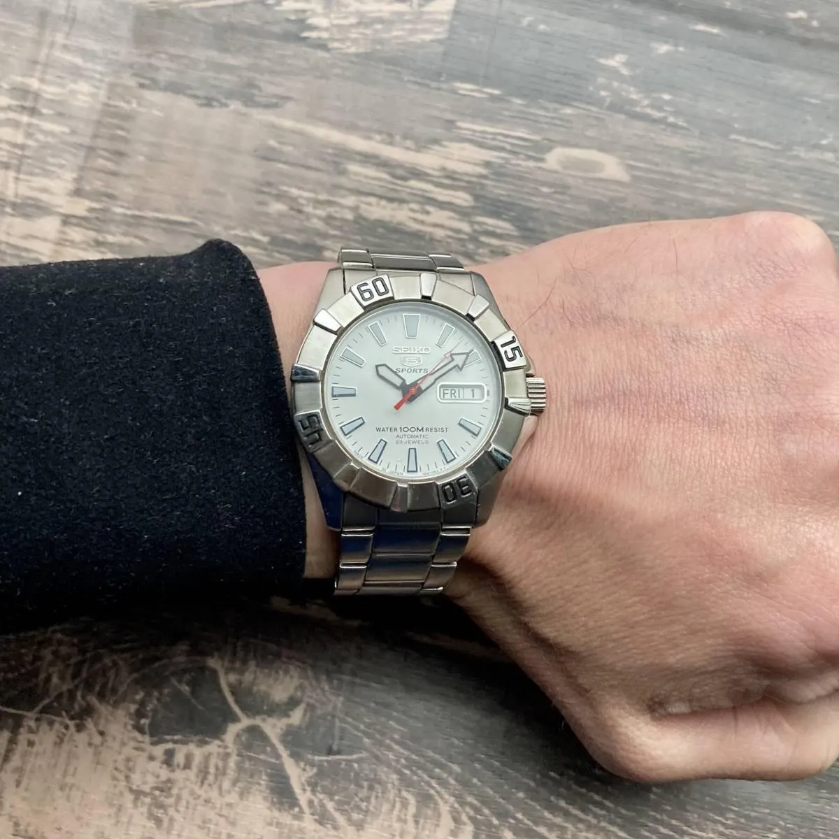 Seiko Watch Five Sports Automatic Men's Day Date 42mm Vintage Wristwatch Male