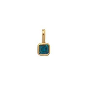 September Sapphire Square Charm