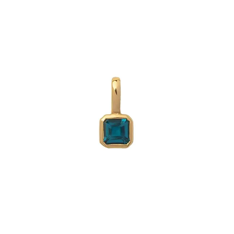 September Sapphire Square Charm
