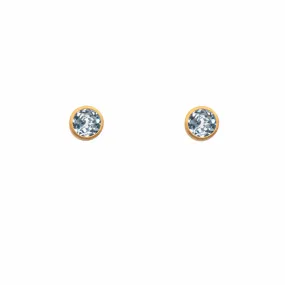 Signature Stud 6mm Sky Blue Topaz 24K Gold Vermeil Earrings
