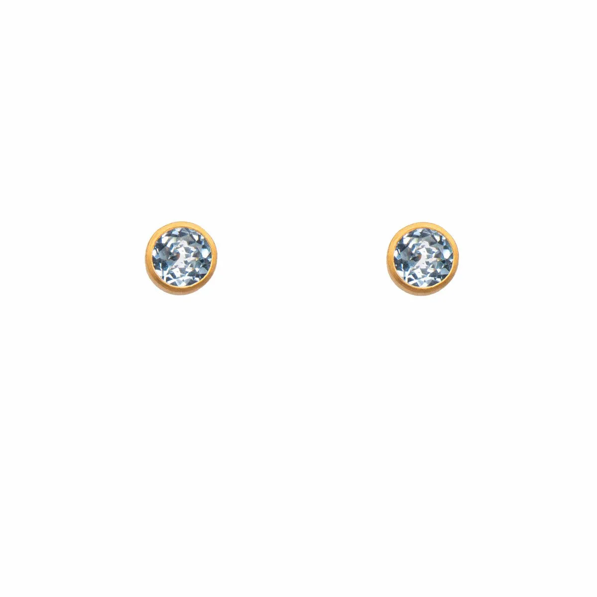 Signature Stud 6mm Sky Blue Topaz 24K Gold Vermeil Earrings