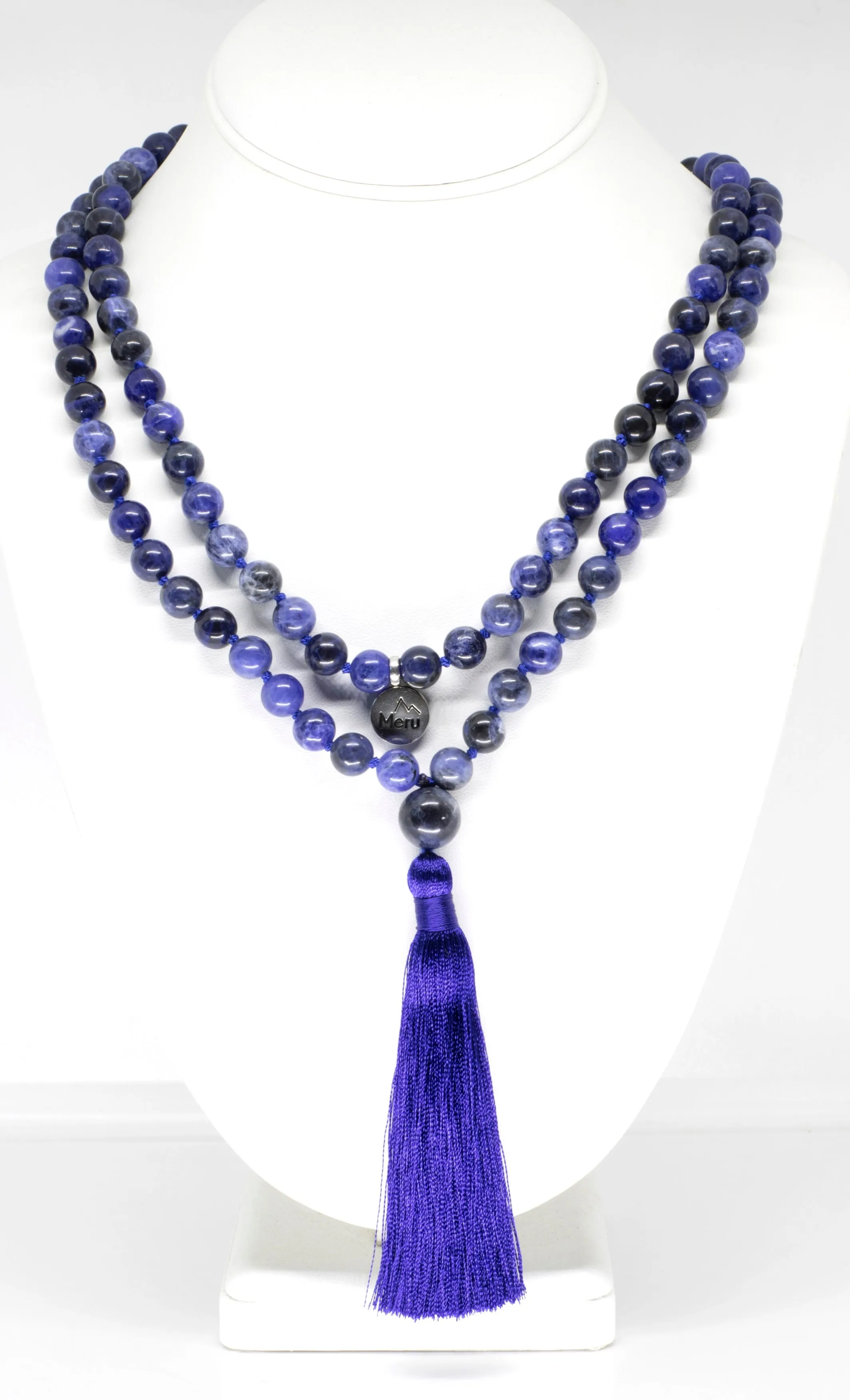Sodalite Mala Beads Necklace - "I am Blessed"