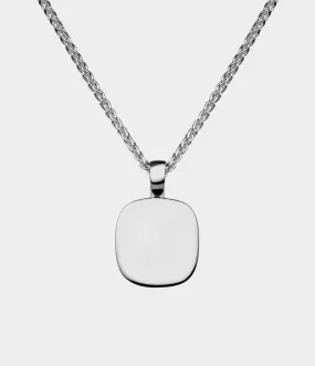 Soho Square Pendant Necklace / Sterling Silver / No Stones