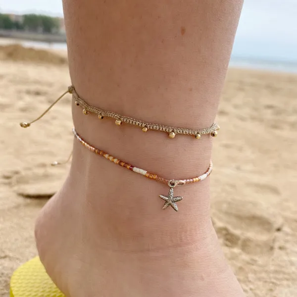 STAR FISH ANKLET BRACELET IN BRONZE TONES