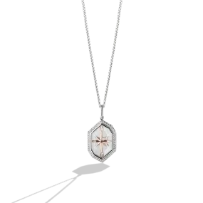 Star Wars™ Fine Jewelry GUARDIANS OF LIGHT WOMEN'S PENDANT 1/6 CT.TW. White Diamonds, White Topaz, Sterling Silver and 10K Rose Gold