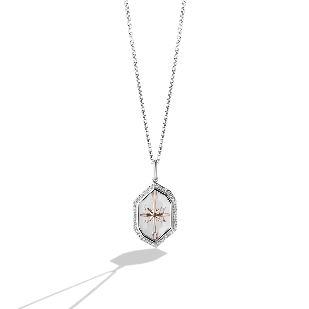 Star Wars™ Fine Jewelry GUARDIANS OF LIGHT WOMEN'S PENDANT 1/6 CT.TW. White Diamonds, White Topaz, Sterling Silver and 10K Rose Gold