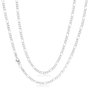 Sterling Silver 55cm Diamond Cut 1:3 Figaro Chain