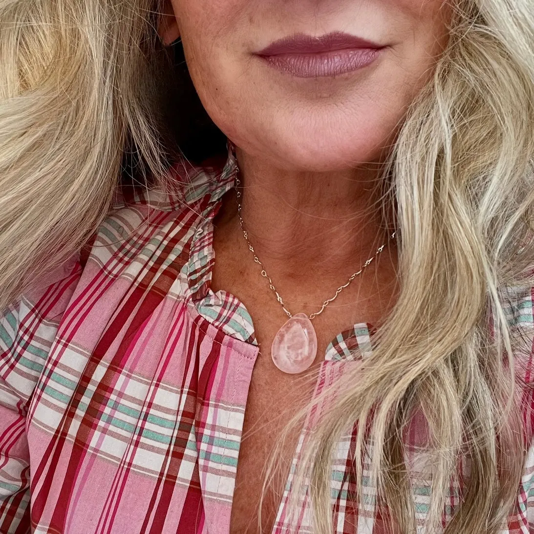 Sterling Silver & Rose Quartz Necklace