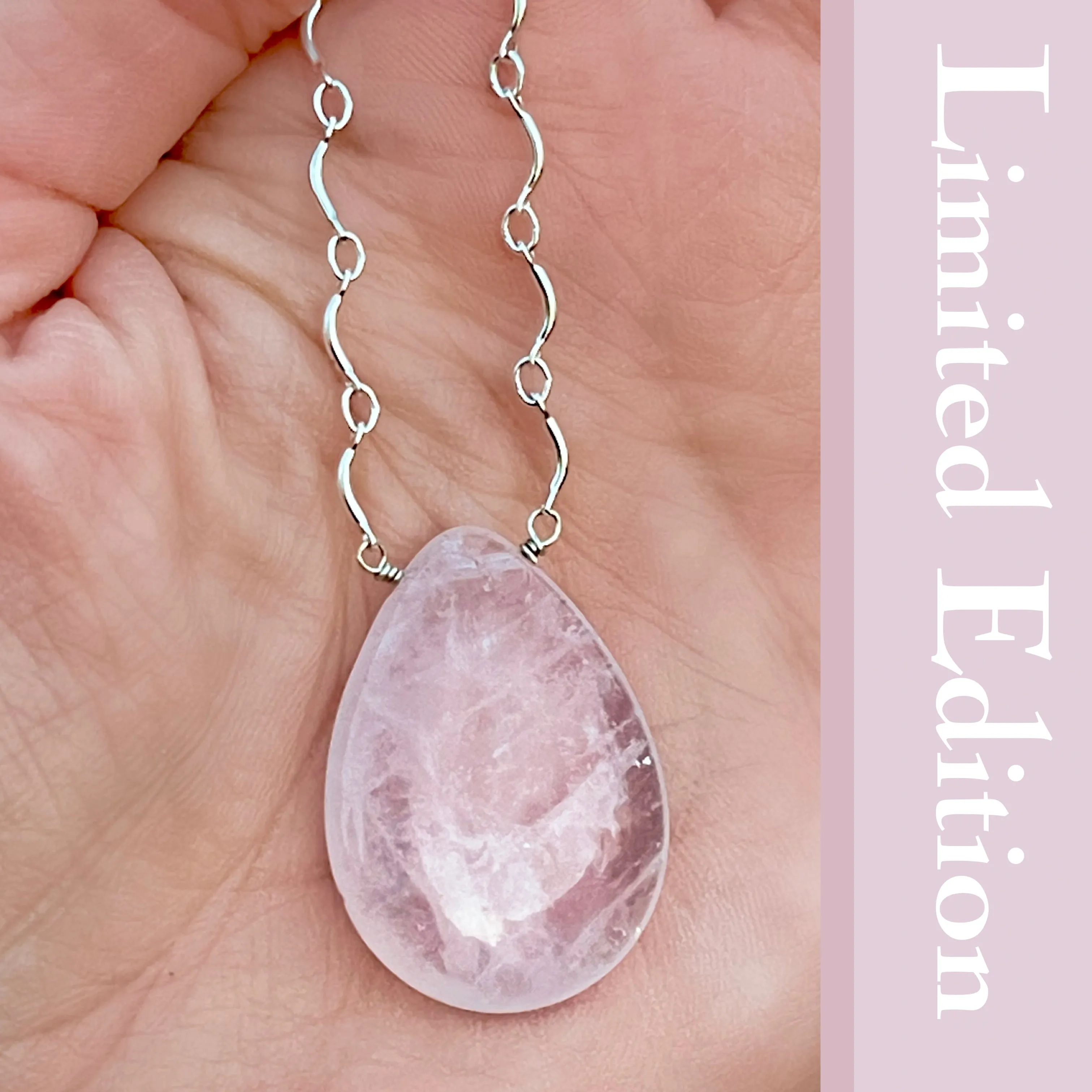 Sterling Silver & Rose Quartz Necklace