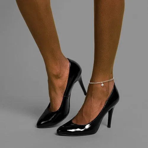 Sterling Silver Double Strand Beaded Dove Anklet