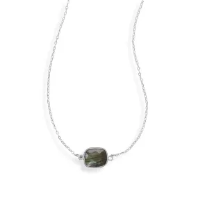 Sterling Silver Faceted Labradorite Necklace