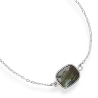 Sterling Silver Faceted Labradorite Necklace