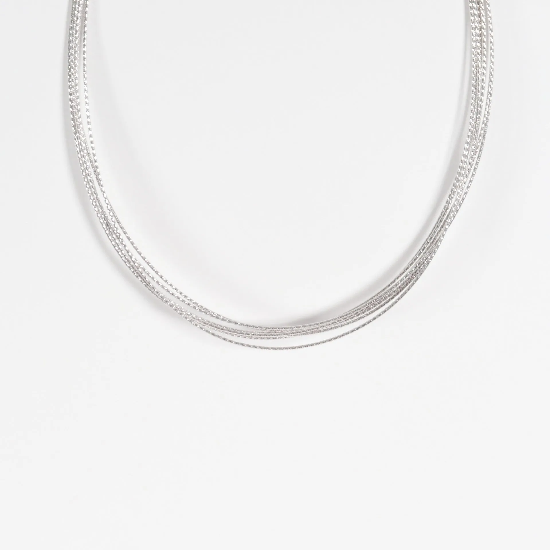 Sterling Silver Necklace with Diamond Cut Wire
