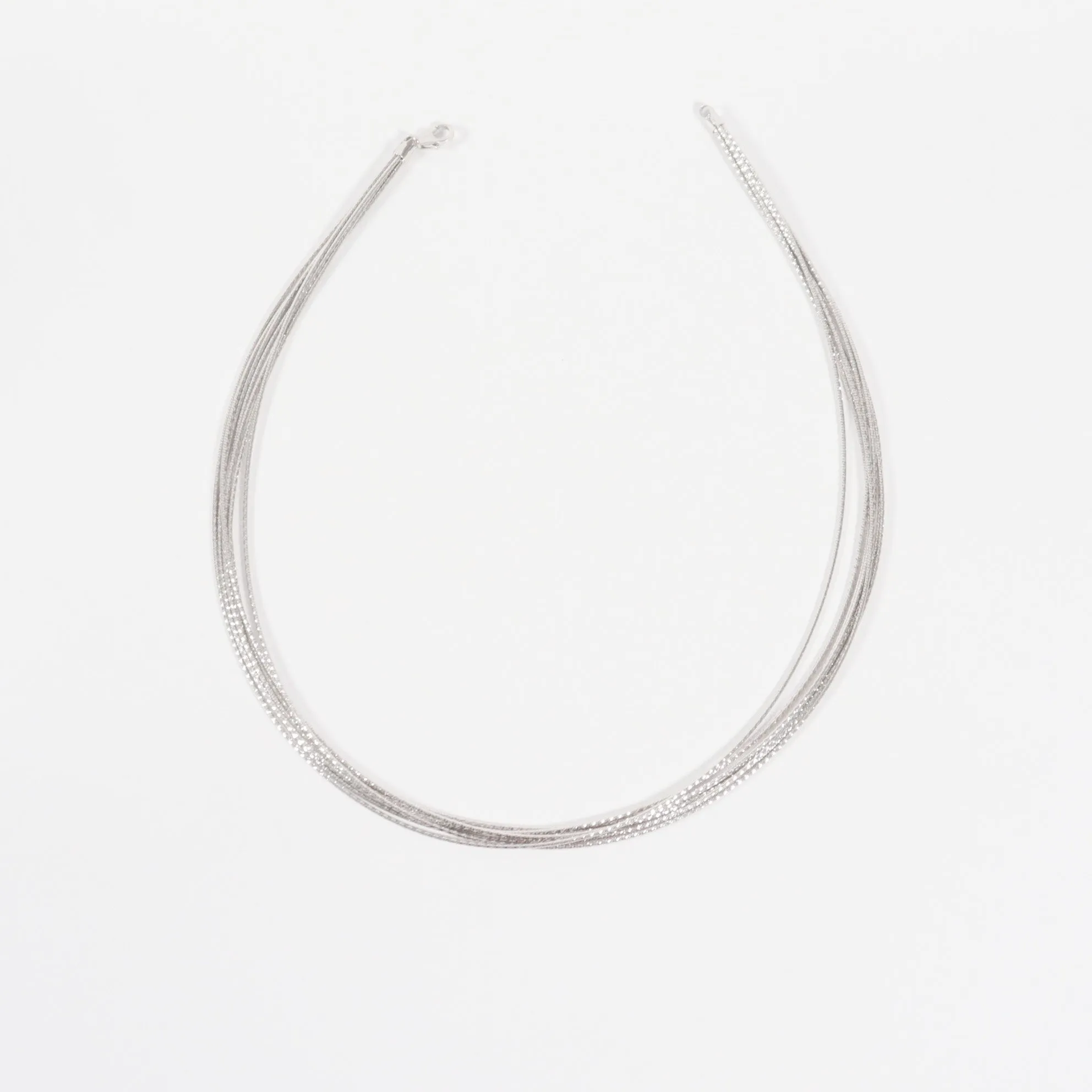 Sterling Silver Necklace with Diamond Cut Wire