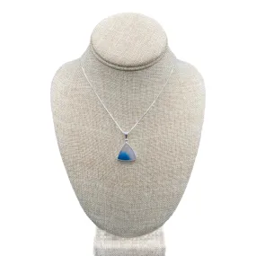 Sterling Silver Triangular Blue Dumortierite Pendant Necklace