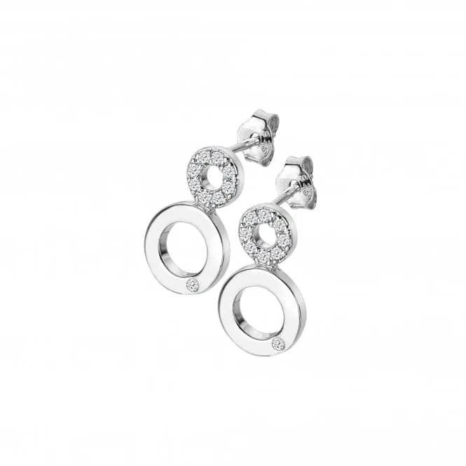 Sterling Silver White Topaz Balance Earrings DE720