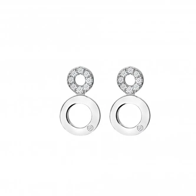 Sterling Silver White Topaz Balance Earrings DE720