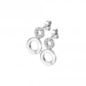 Sterling Silver White Topaz Balance Earrings DE720