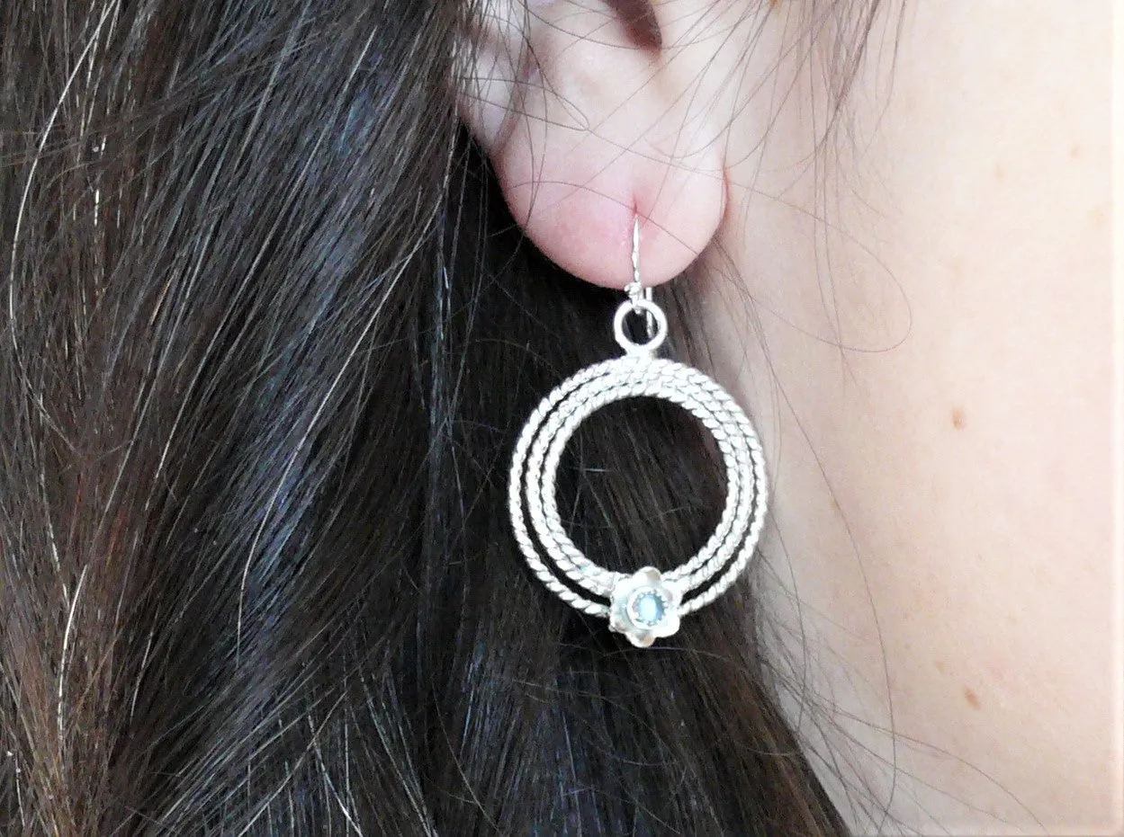 Swiss Blue Topaz Earrings • Sterling Silver