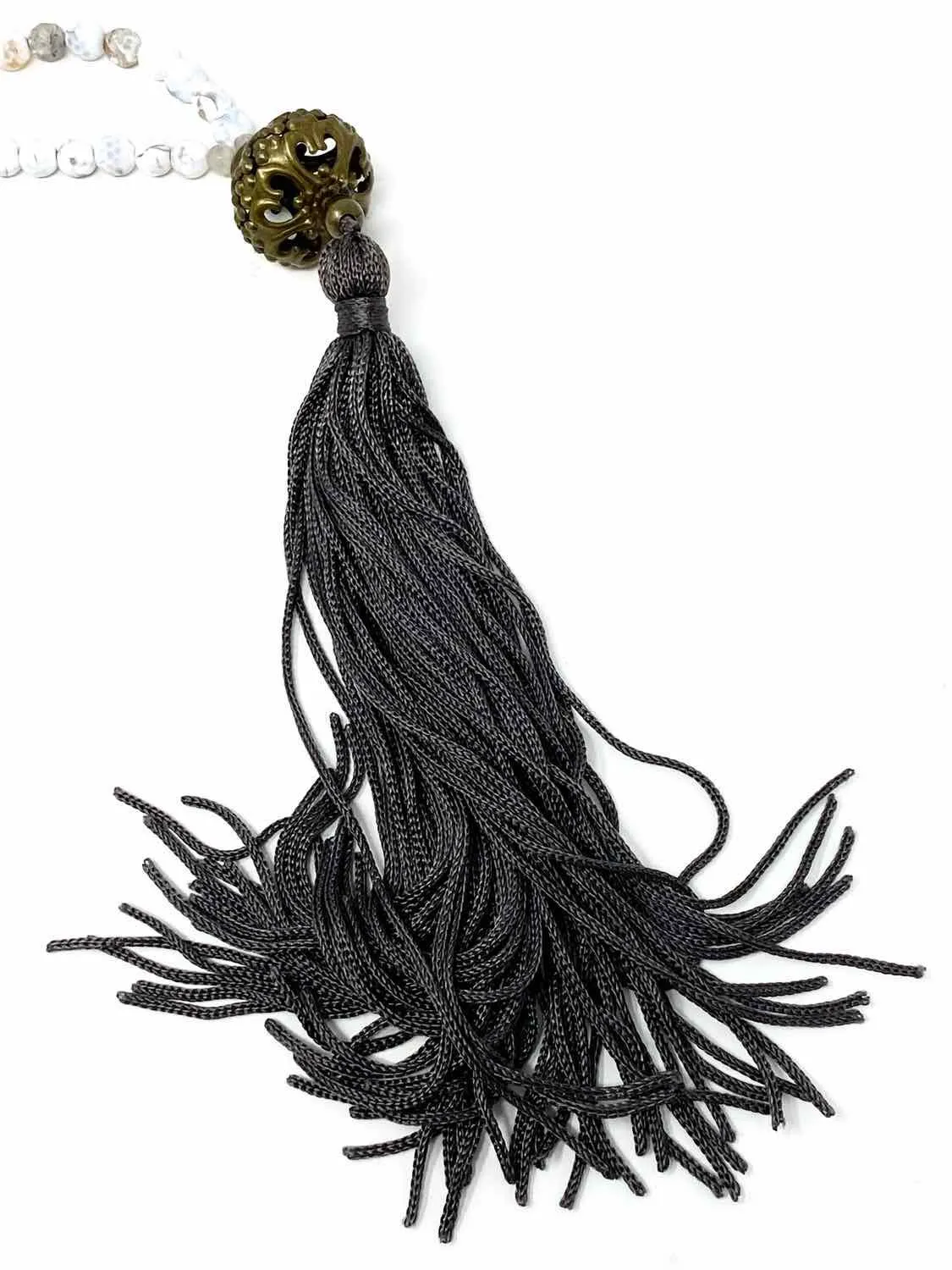 Tassel Howlite Beaded Long Necklace