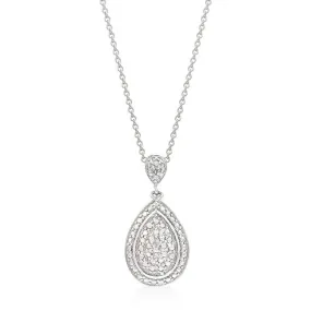 Tatsu Teardrop Crest CZ Pendant