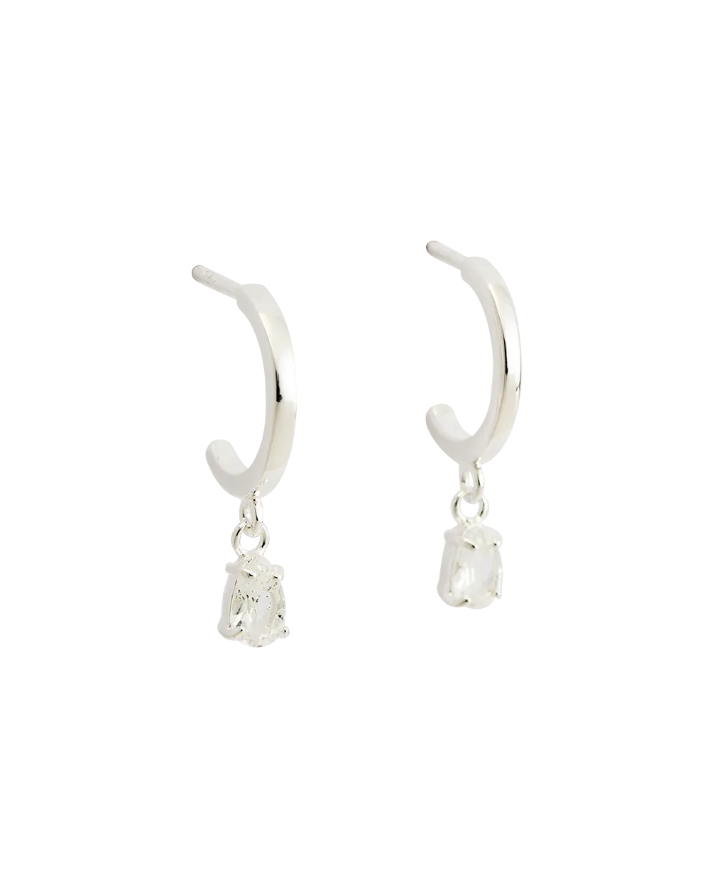 Teardrop Hoops (Sterling Silver)