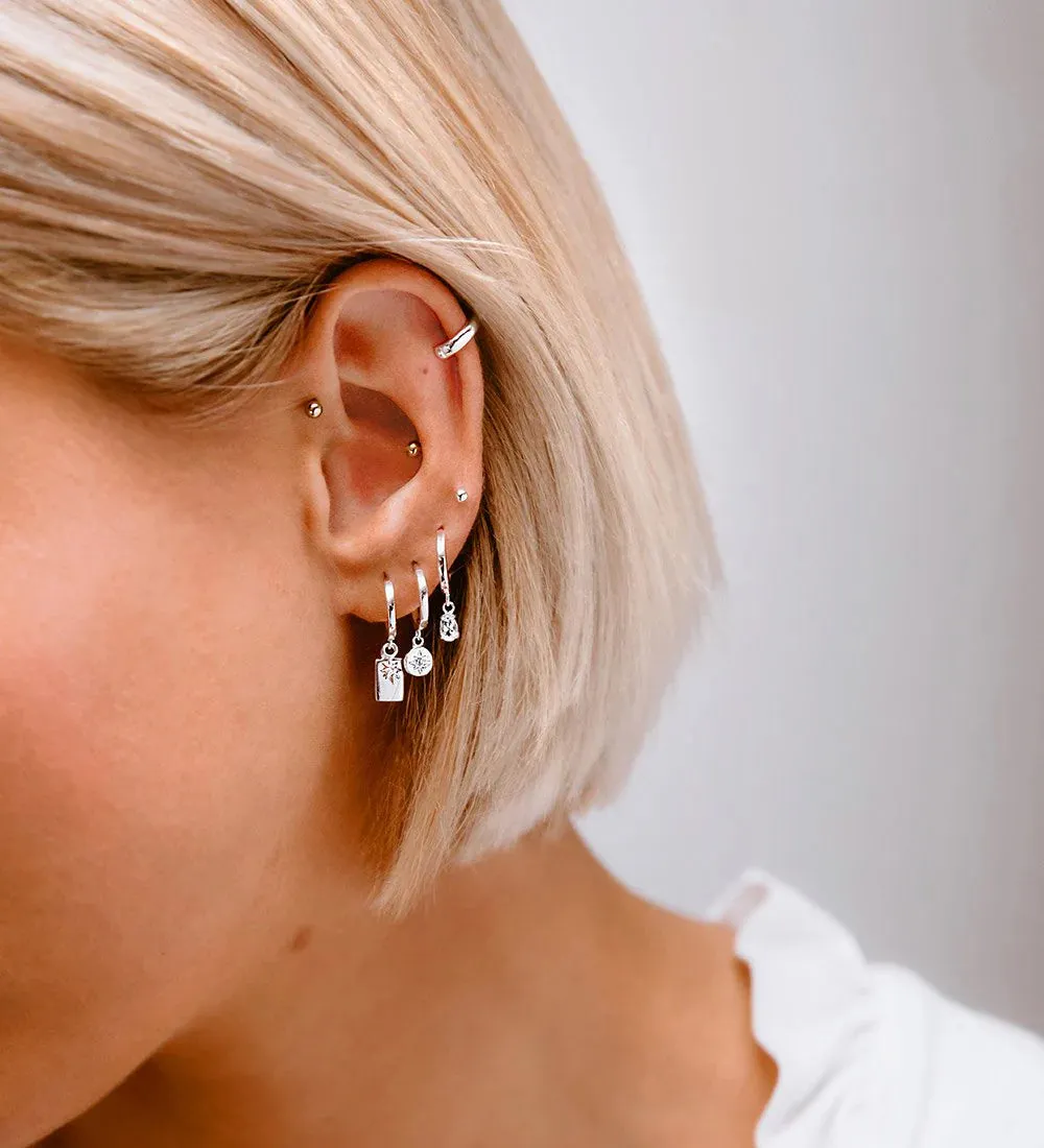 Teardrop Hoops (Sterling Silver)