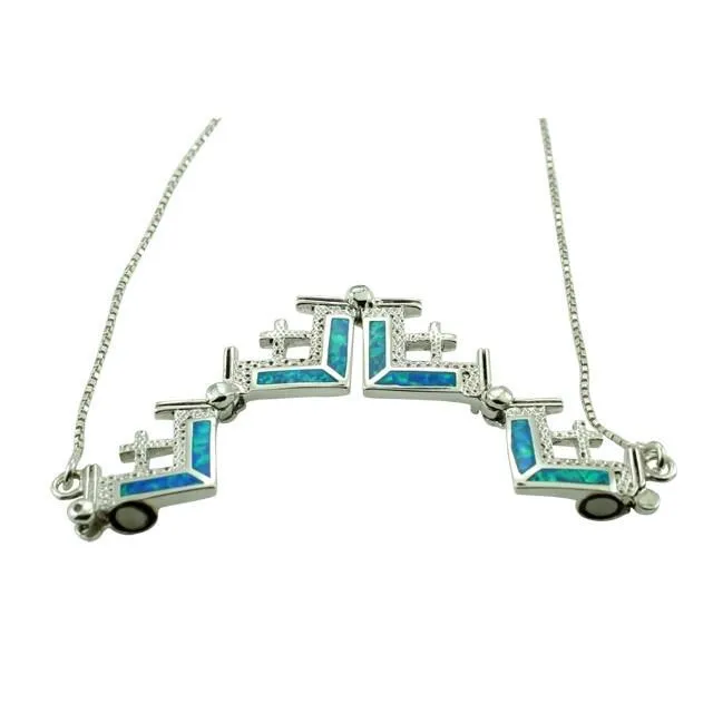 The Cross Jewelry Pendant Silver & Opal Stone