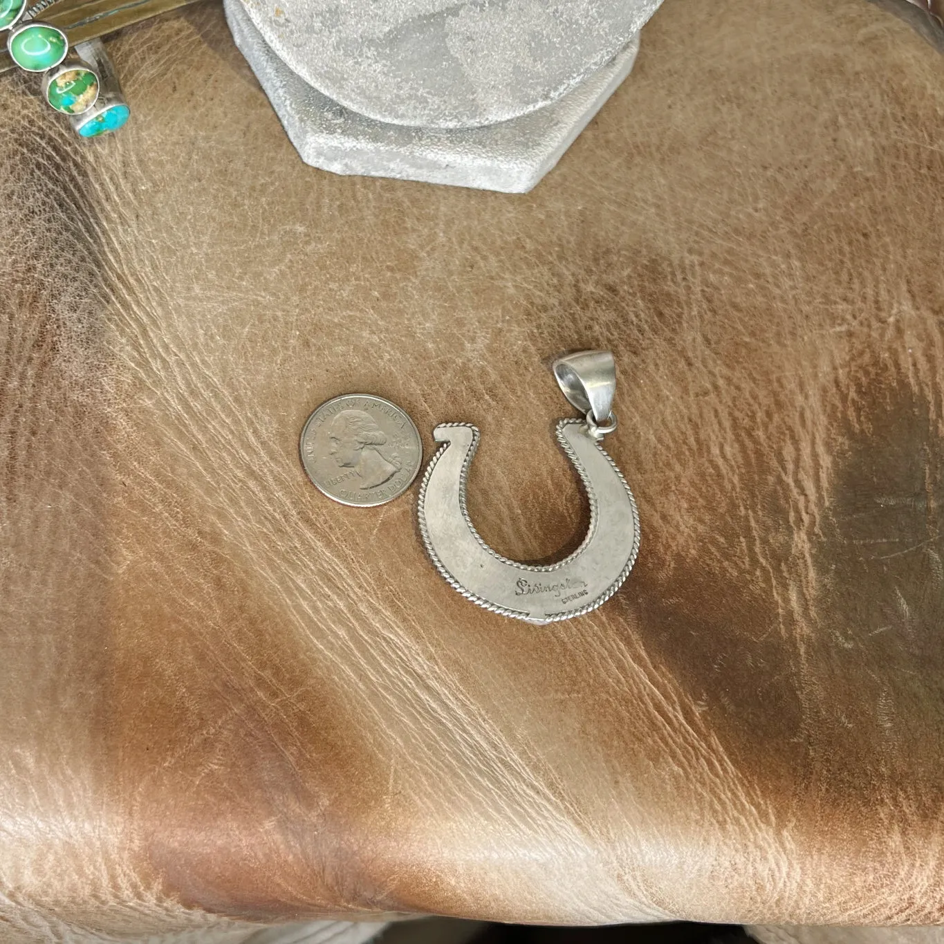 The Sterling & Sonoran Turquoise Horseshoe Pendant
