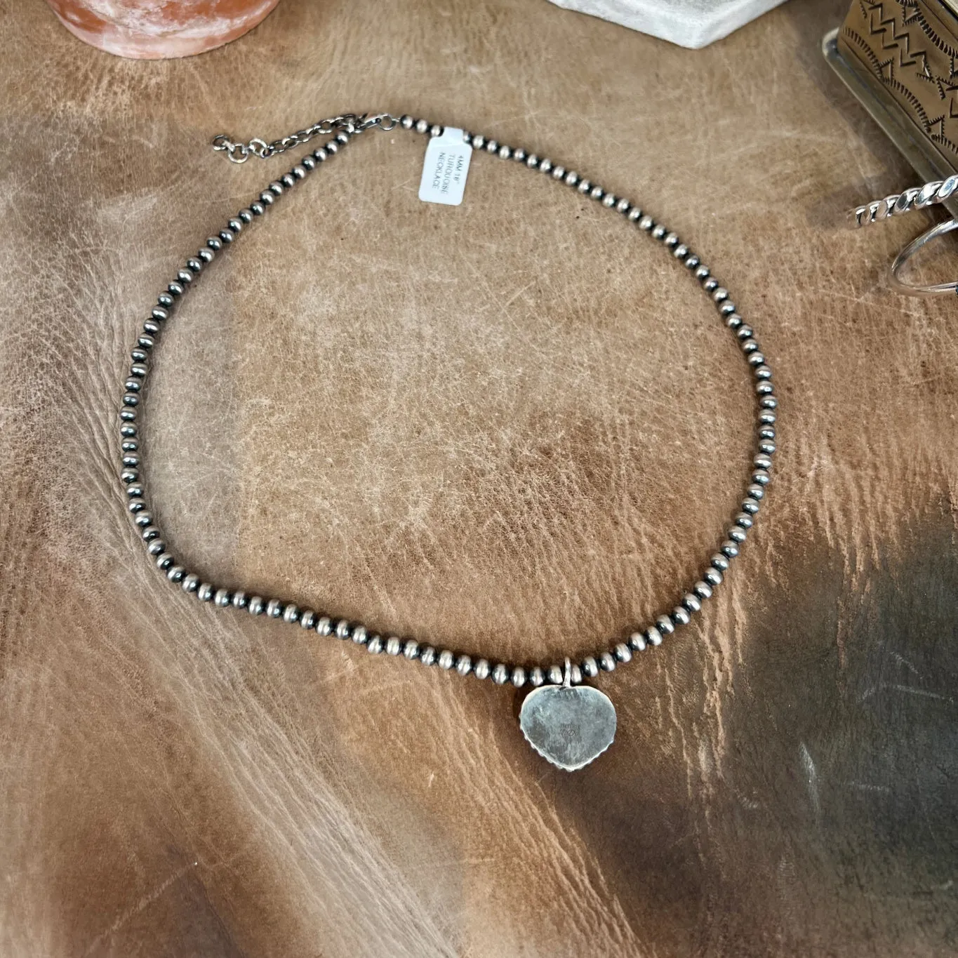 The Sterling Pearls & Turquoise Heart Necklace