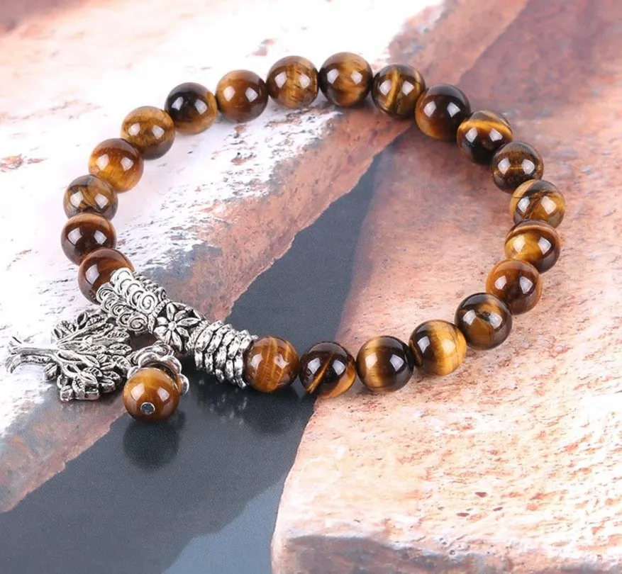 Tiger Eye Gemstone Reiki Yoga Beads Bracelets