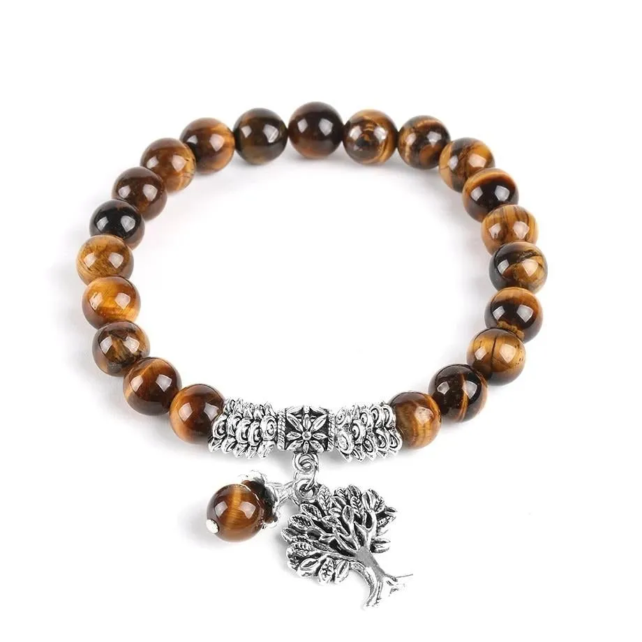 Tiger Eye Gemstone Reiki Yoga Beads Bracelets