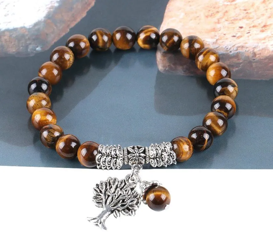 Tiger Eye Gemstone Reiki Yoga Beads Bracelets