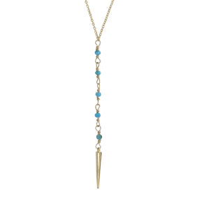 Turquoise Lariat Spike Necklace