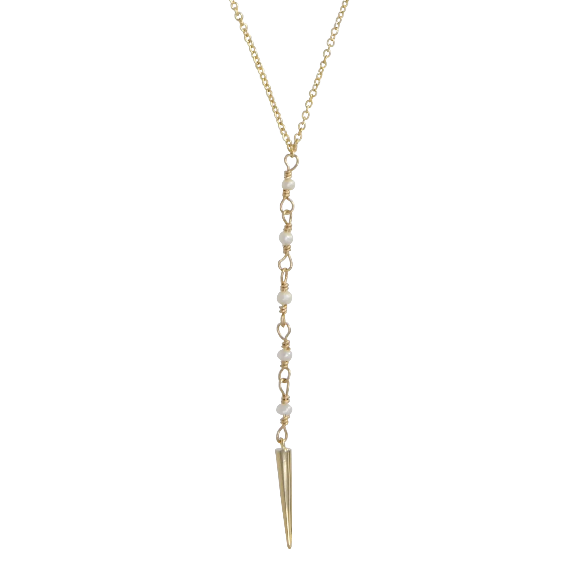 Turquoise Lariat Spike Necklace