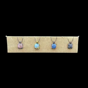 Turtle Gemstone Necklaces Adjustable Cord Pendant