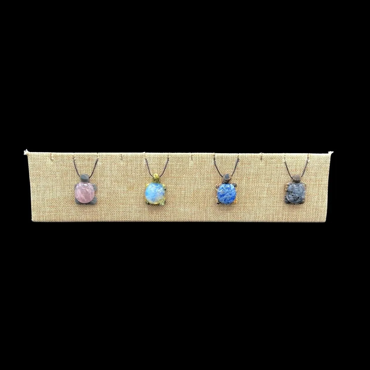 Turtle Gemstone Necklaces Adjustable Cord Pendant