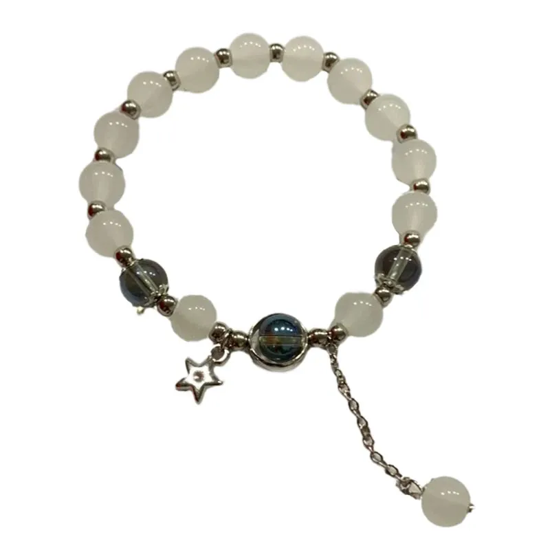 Unique Fashion Firecracker Crystal Beaded Bracelet Friendship Glass Bracelets for Girls Star Moon Cloud Flower Jewelry
