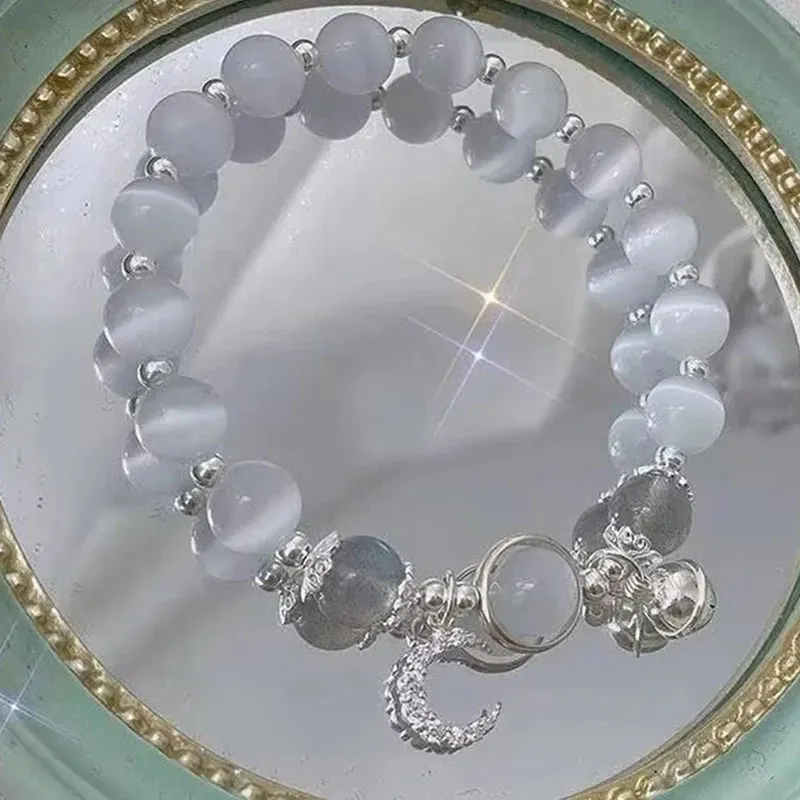 Unique Fashion Firecracker Crystal Beaded Bracelet Friendship Glass Bracelets for Girls Star Moon Cloud Flower Jewelry