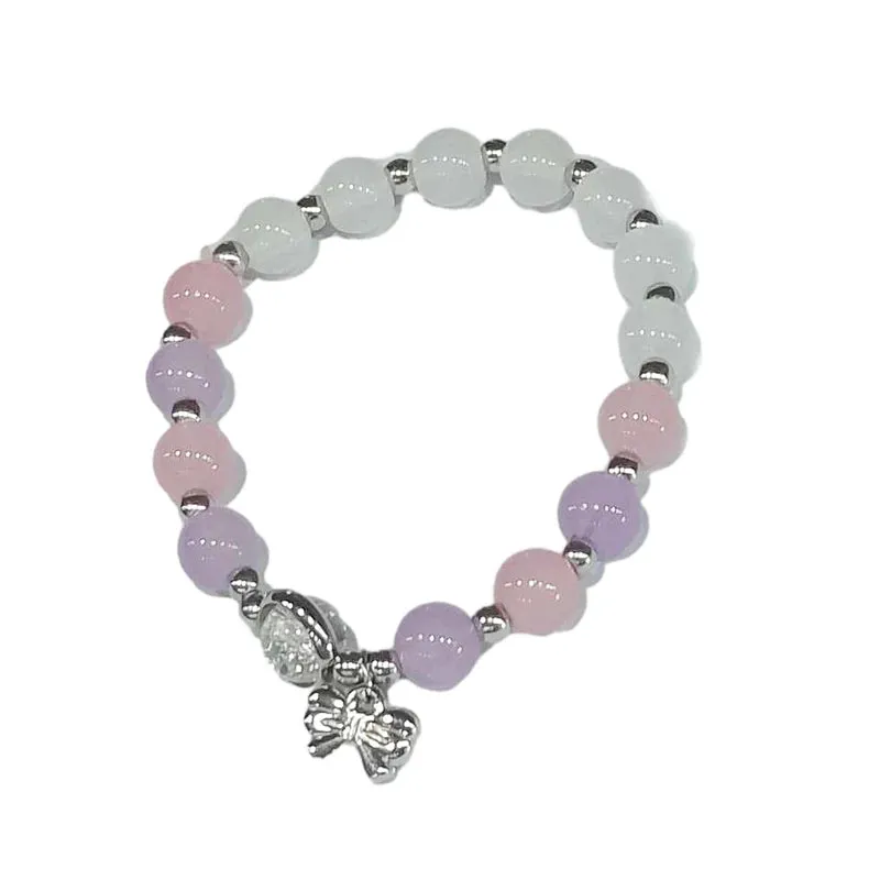 Unique Fashion Firecracker Crystal Beaded Bracelet Friendship Glass Bracelets for Girls Star Moon Cloud Flower Jewelry
