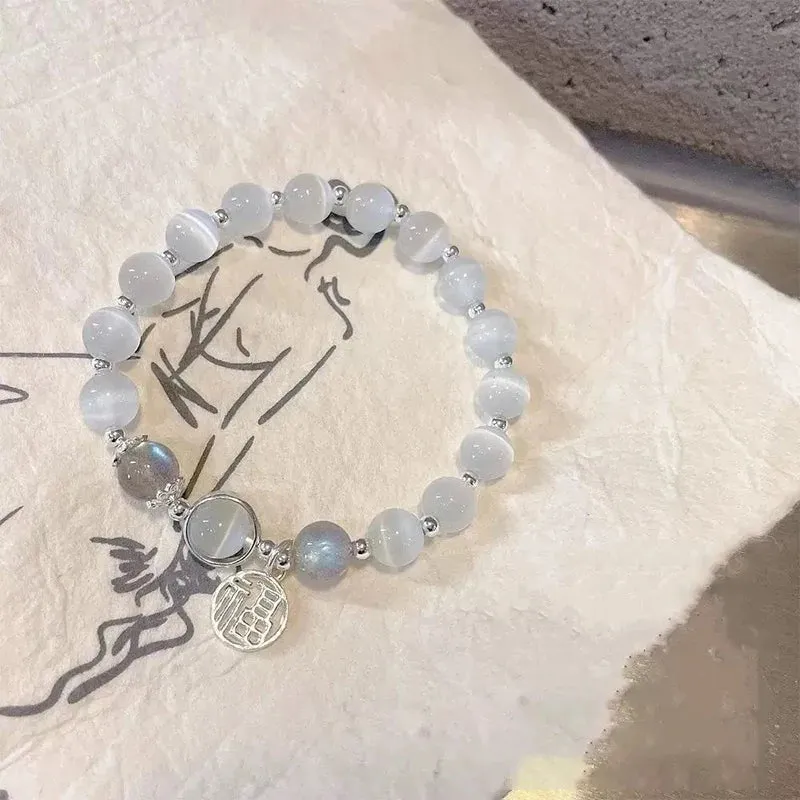 Unique Fashion Firecracker Crystal Beaded Bracelet Friendship Glass Bracelets for Girls Star Moon Cloud Flower Jewelry