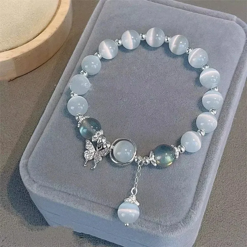 Unique Fashion Firecracker Crystal Beaded Bracelet Friendship Glass Bracelets for Girls Star Moon Cloud Flower Jewelry