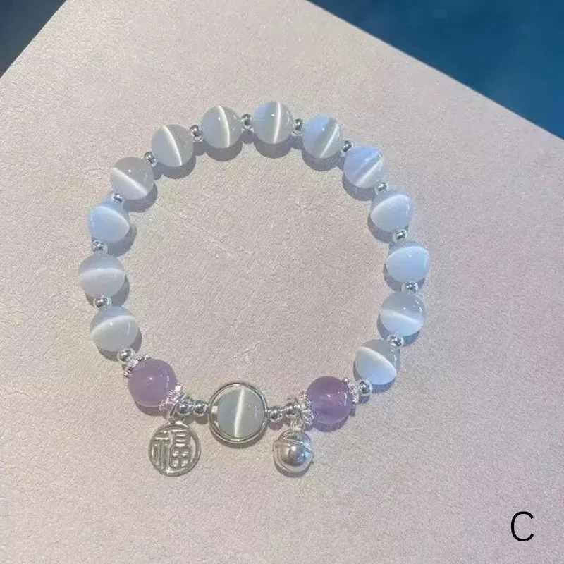 Unique Fashion Firecracker Crystal Beaded Bracelet Friendship Glass Bracelets for Girls Star Moon Cloud Flower Jewelry